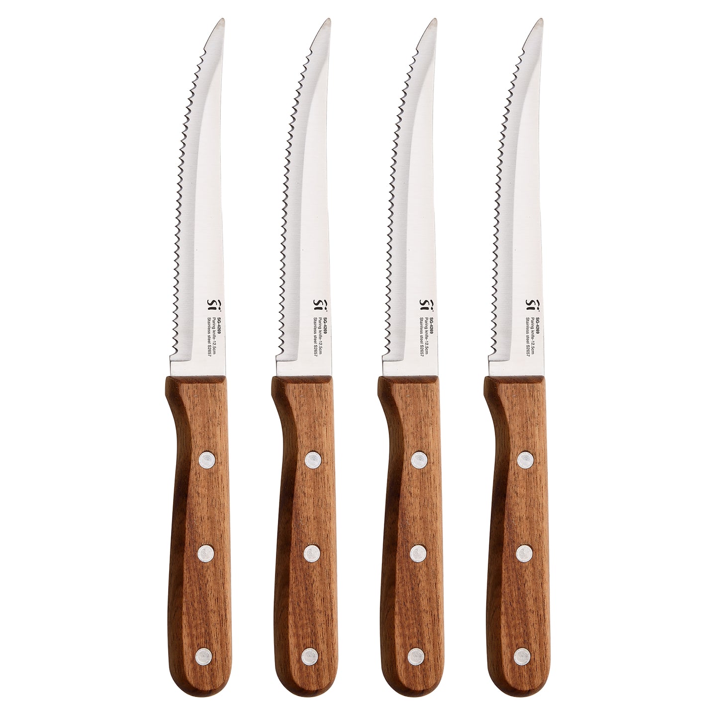 SET 4PC CUCHILOS CHULETEROS ACERO INOX AGROS SG